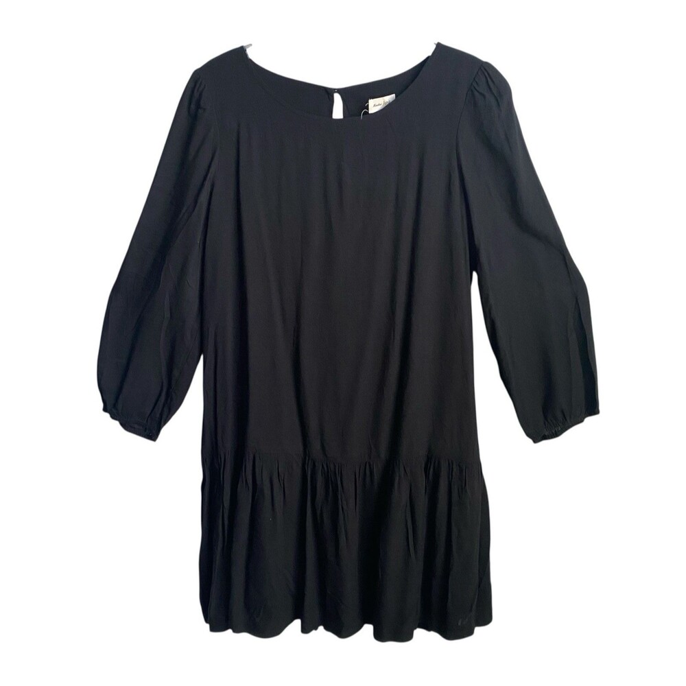 NWT Anthropologie Meadow Rue Dress Womens Sz 10 Drop Waist Minutiae Black